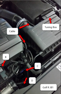 Burger Motorsports JB1 Tuning Module + Cable-golf_r_jb1_cable_path-png