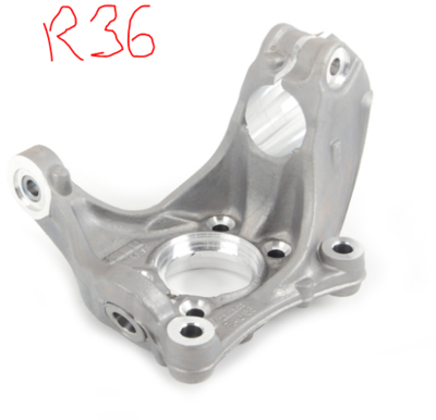 Passat R36 front steering knuckle v Golf MKV R32 front steering knuckle-r36-knuckle-png