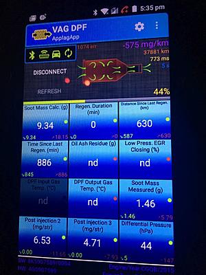 VAG DPF app on Android to monitor DPF-regen-progress-jpg