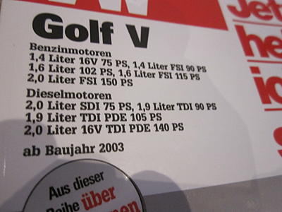 For Sale: VW Golf MK5 repair &amp; maintenance manuals in GERMAN LANGUAGE-img_0002-jpg